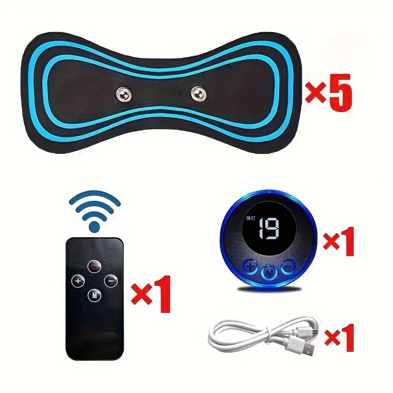 Masajeador Eléctrico EMS para Cuello – Relajación y Terapia con 8 Modos y 19 Niveles de Intensidad