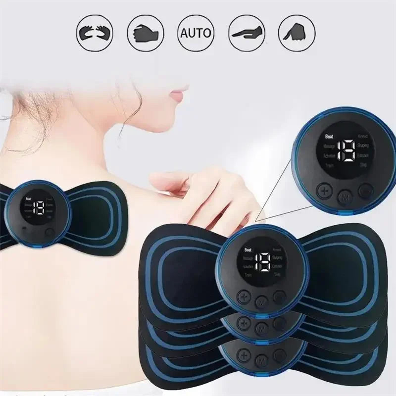Masajeador Eléctrico EMS para Cuello – Relajación y Terapia con 8 Modos y 19 Niveles de Intensidad